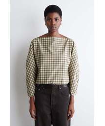 ボートネックコットンブラウス