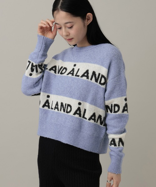 ALAND（エーランド）の「【UNISEX】ALAND／ラインジャガードプルオーバー（ニット/セーター・レディース・ブラウン/ブルー/グレー・SMALL/LARGE）」の11枚目の写真