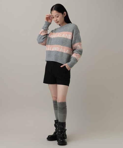 ALAND（エーランド）の「【UNISEX】ALAND／ラインジャガードプルオーバー（ニット/セーター・レディース・ブラウン/ブルー/グレー・SMALL/LARGE）」の5枚目の写真