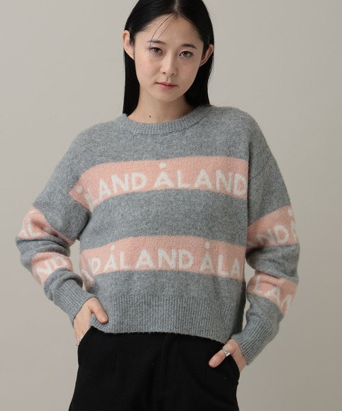 ALAND（エーランド）の「【UNISEX】ALAND／ラインジャガードプルオーバー（ニット/セーター・レディース・ブラウン/ブルー/グレー・SMALL/LARGE）」の6枚目の写真