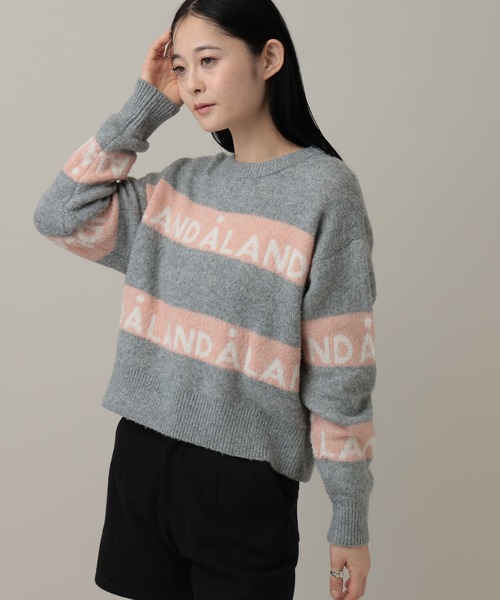ALAND（エーランド）の「【UNISEX】ALAND／ラインジャガードプルオーバー（ニット/セーター・レディース・ブラウン/ブルー/グレー・SMALL/LARGE）」の7枚目の写真