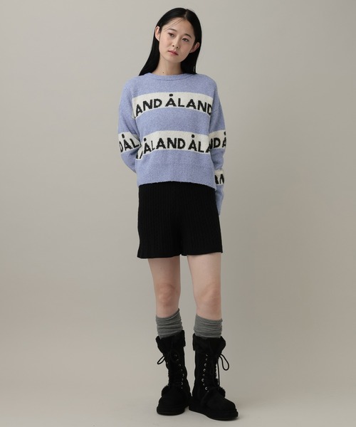 ALAND（エーランド）の「【UNISEX】ALAND／ラインジャガードプルオーバー（ニット/セーター・レディース・ブラウン/ブルー/グレー・SMALL/LARGE）」の8枚目の写真