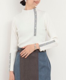 MICO COULIER | フロントボタン配色ラメプルオーバーニット(ニット/セーター)