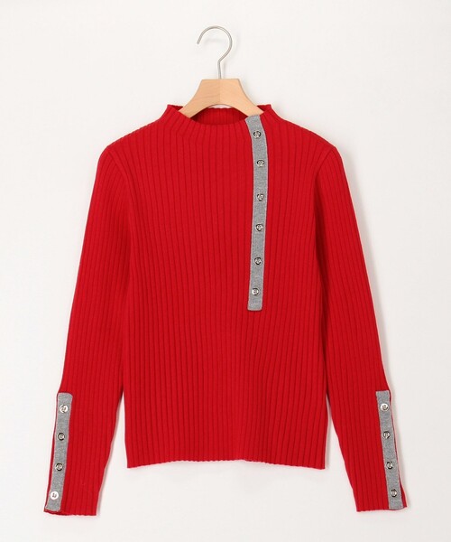 MICO COULIER(ミコクリエ)の「フロントボタン配色ラメプルオーバーニット(ニット/セーター・レディース・オフホワイト/ブルー/レッド/チャコールグレー・38)」の21枚目の写真