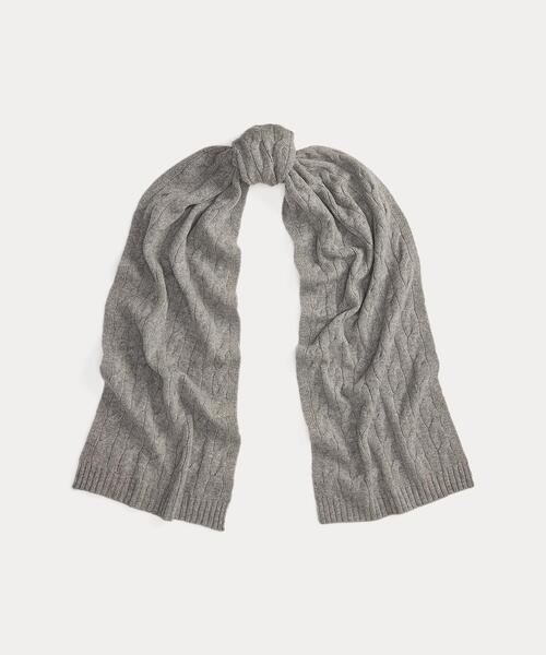 ケーブルニット カシミヤ スカーフ（マフラー）｜POLO RALPH LAUREN