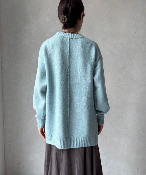 DouDou(ドゥドゥ)の「【WEB限定】ワイドシルエットクルーネックプルオーバー(ニット/セーター・レディース・ブラック/アイボリー/ライトグレー/サックスブルー・FREE)」の19枚目の写真