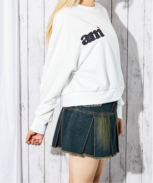 GORGE（ゴージ）の「《ロゴ×ハート刺繍》レディース 裏毛スウェット 短丈プルオーバー カジュアル 春秋冬（スウェット・レディース・オートミール/ブラック/オフホワイト・F）」の13枚目の写真