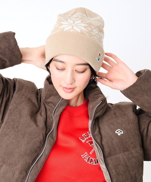 Arnold Palmer（アーノルドパーマー）の「ジャガードロゴ シェア ニットキャップ（ニットキャップ/ビーニー・レディース・杢グレー/ネイビー/ベージュ・F）」の2枚目の写真