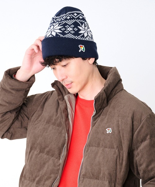 Arnold Palmer（アーノルドパーマー）の「ジャガードロゴ シェア ニットキャップ（ニットキャップ/ビーニー・レディース・杢グレー/ネイビー/ベージュ・F）」の3枚目の写真