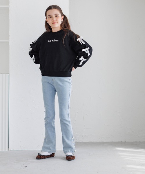 coca（coca）（コカ）の「キッズ　袖リボンスウェットトップス（スウェット・キッズ・グレー/ブラック・120/130/140/150）」の12枚目の写真