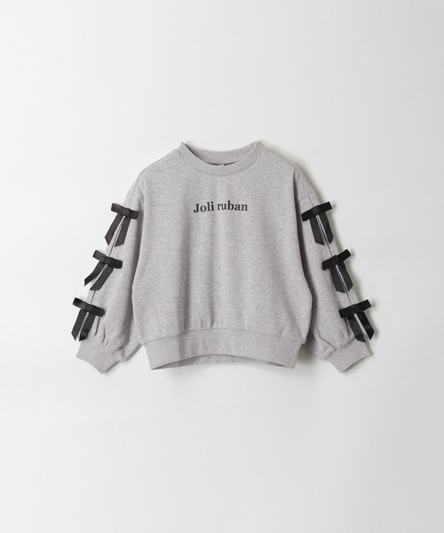 coca（coca）（コカ）の「キッズ　袖リボンスウェットトップス（スウェット・キッズ・グレー/ブラック・120/130/140/150）」の20枚目の写真