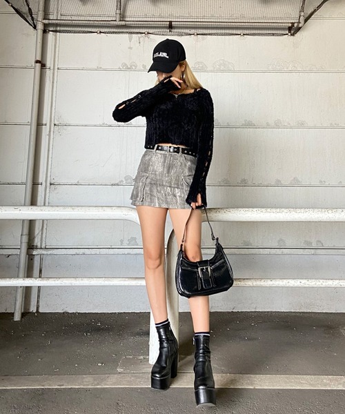 セール】ベルト付ムラカーゴミニスカート（スカート）｜non-hedge