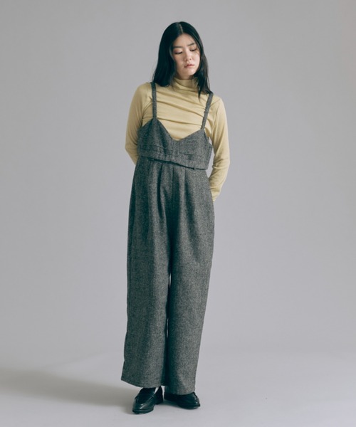 EN NEUME（エンノイム）の「2Way Tweed Bustier Combinaison（つなぎ/オールインワン・レディース・ブラウン/ブラック/カーキ・FREE）」の9枚目の写真