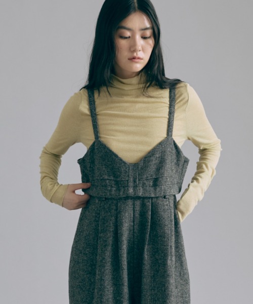 EN NEUME（エンノイム）の「2Way Tweed Bustier Combinaison（つなぎ/オールインワン・レディース・ブラウン/ブラック/カーキ・FREE）」の4枚目の写真