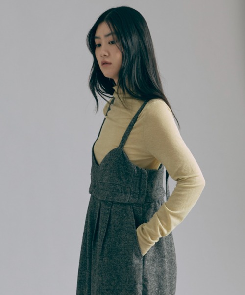 EN NEUME（エンノイム）の「2Way Tweed Bustier Combinaison（つなぎ/オールインワン・レディース・ブラウン/ブラック/カーキ・FREE）」の8枚目の写真