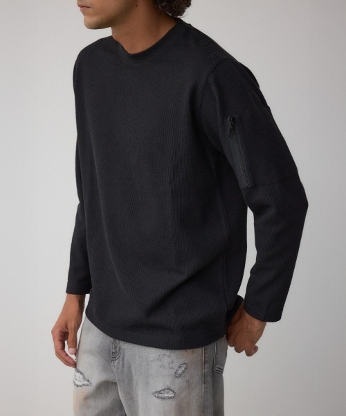 セール】スリーブポケット長袖トップス（Tシャツ/カットソー）｜AZUL