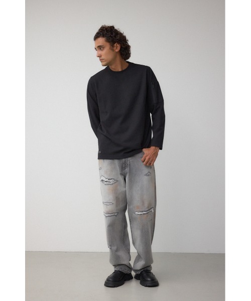 AZUL by moussy(アズールバイマウジー)の「スリーブポケット長袖トップス(Tシャツ/カットソー・メンズ・オフホワイト/ブラック/グレー系その他/グリーン系その他2・SMALL/MEDIUM/LARGE)」の18枚目の写真