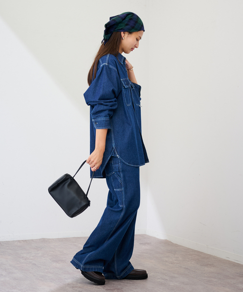 FRAMeWORK（フレームワーク）の「MY LAB ウールチェック三角スカーフ（バンダナ/スカーフ・レディース・ネイビー/ブラウン・FREE）」の20枚目の写真