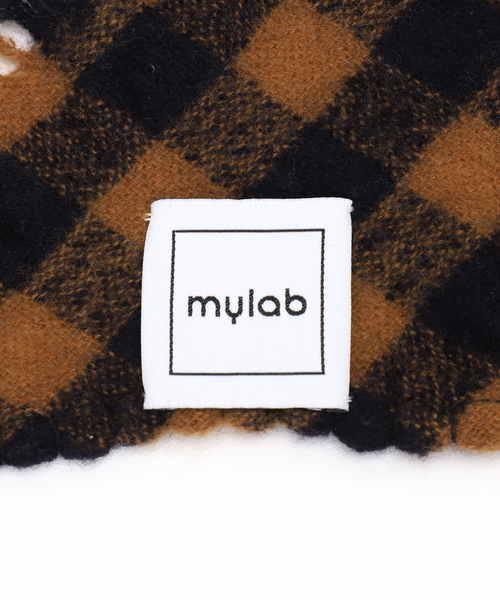 FRAMeWORK（フレームワーク）の「MY LAB ウールチェック三角スカーフ（バンダナ/スカーフ・レディース・ネイビー/ブラウン・FREE）」の8枚目の写真