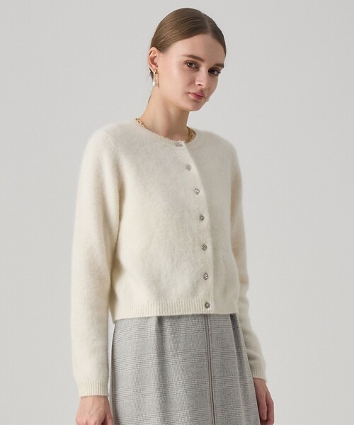 フラッフィアソート釦ショート カーディガン アナイ　ANAYI フラッフィアソート釦カーディガン（カーディガン/ボレロ）｜ANAYI