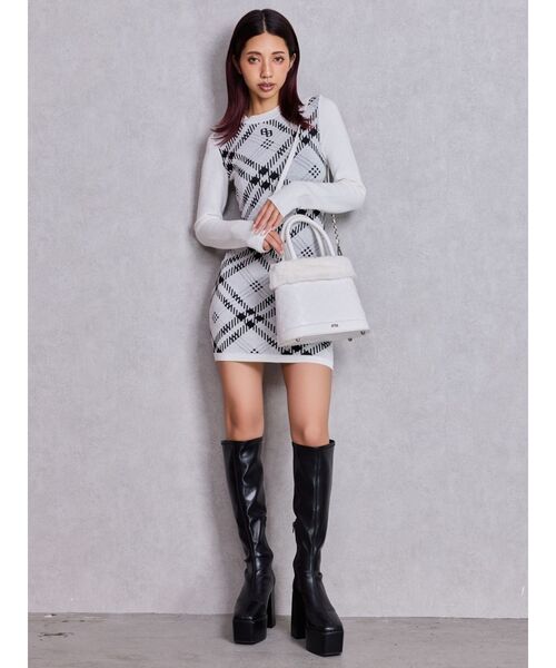 GYDA（ジェイダ）の「GG emboss MIX material BAG（ショルダーバッグ・レディース・オフホワイト/ブラック・FREE）」の6枚目の写真