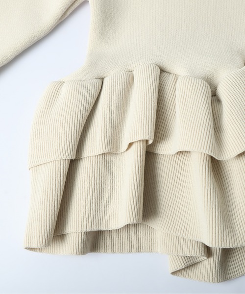 AMELY(エミリー)の「ダブルペプラムスキッパーニットトップス(ニット/セーター・レディース・ブラック/モカ/ベージュ・フリー)」の22枚目の写真