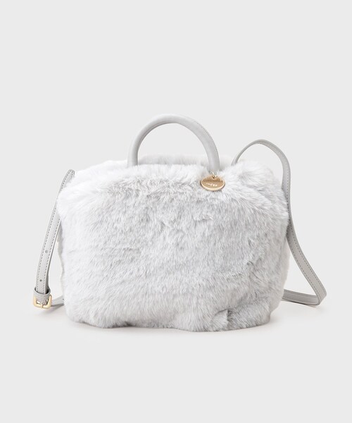 index(インデックス)の「【2WAY】フェイクファーラウンドショルダーバッグ(ショルダーバッグ・レディース・オフホワイト/グレー・00)」の8枚目の写真
