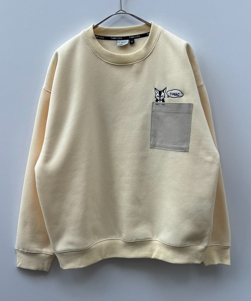 セール】T-MAC キツネのぞき刺繍 オーバーサイズ 裏起毛スウェット