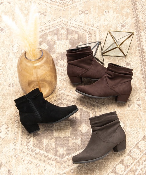 JELLY BEANS（ジェリービーンズ）の「スエードルーズショートブーツ(211-57358)JELLY BEANS(ジェリービーンズ)（ブーツ・レディース・ダークブラウン/グレー/ブラック系・LL/L/M/S）」の12枚目の写真