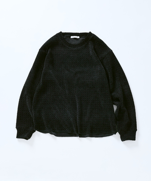 シェニール ジャガード クルーネック ロンT（Tシャツ/カットソー