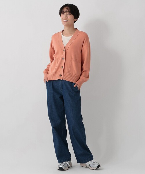 Afternoon Tea（アフタヌーンティー）の「フワフワスフレVネックカーディガン（カーディガン/ボレロ・レディース・サーモンピンク/ライトブルー/ライトブラウン・MEDIUM）」の6枚目の写真