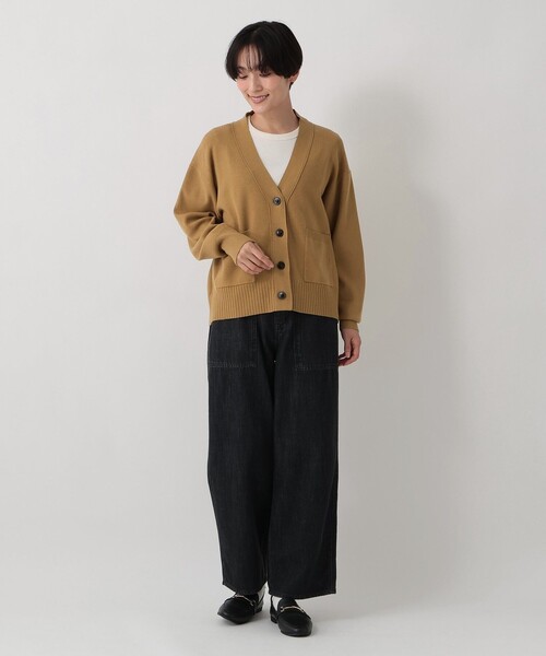 Afternoon Tea（アフタヌーンティー）の「フワフワスフレVネックカーディガン（カーディガン/ボレロ・レディース・サーモンピンク/ライトブルー/ライトブラウン・MEDIUM）」の9枚目の写真