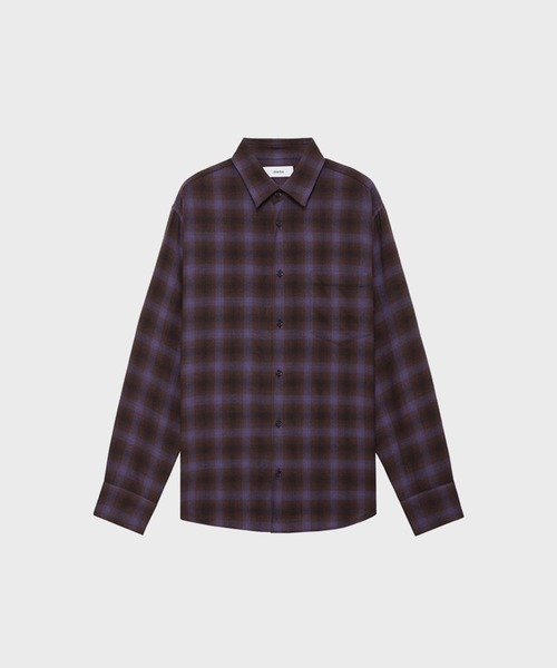 marka(マーカ)の「【MARKA/マーカ】REGULAR COLLAR SHIRT(シャツ/ブラウス・メンズ・グレー/パープル・1/2)」の1枚目の写真