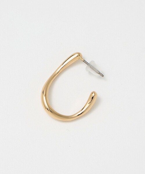 green label relaxing(グリーンレーベルリラクシング)の「ドロップフープ ウェーブ ピアス(ピアス(両耳用)・レディース・シルバー/ゴールド・FREE)」の9枚目の写真