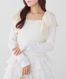 one after another NICE CLAUP | 肩リボンシャーリングインナー(Tシャツ/カットソー)