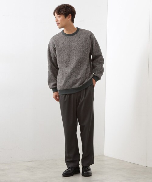 THE SHOP TK （ザ ショップ ティーケー ）の「【裏起毛で暖かい】レトロフリーススウェット 洗濯機OK（スウェット・メンズ・ネイビー/チャコールグレー/ブルーグリーン・02/04/03）」の6枚目の写真