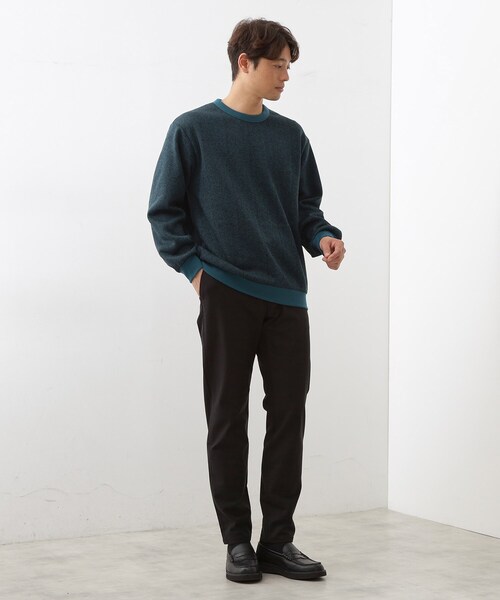 THE SHOP TK （ザ ショップ ティーケー ）の「【裏起毛で暖かい】レトロフリーススウェット 洗濯機OK（スウェット・メンズ・ネイビー/チャコールグレー/ブルーグリーン・02/04/03）」の14枚目の写真