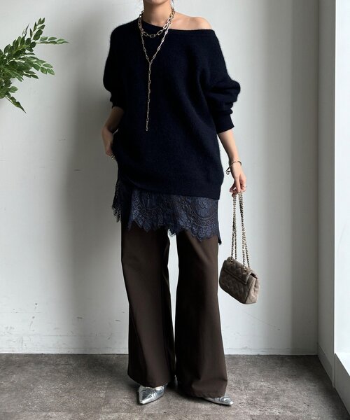 DouDou（ドゥドゥ）の「裏起毛セミフレアイージーパンツ（その他パンツ・レディース・ライトベージュ/ブラック/ブラウン・36/38）」の15枚目の写真