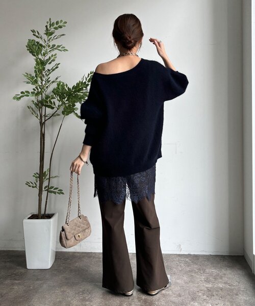 DouDou（ドゥドゥ）の「裏起毛セミフレアイージーパンツ（その他パンツ・レディース・ライトベージュ/ブラック/ブラウン・36/38）」の17枚目の写真