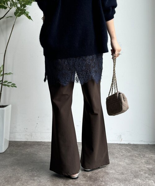 DouDou（ドゥドゥ）の「裏起毛セミフレアイージーパンツ（その他パンツ・レディース・ライトベージュ/ブラック/ブラウン・36/38）」の21枚目の写真