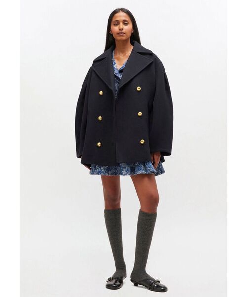 セール】GANNI / ガニー Peacoat Wool Midi Coat（ピーコート）｜GANNI