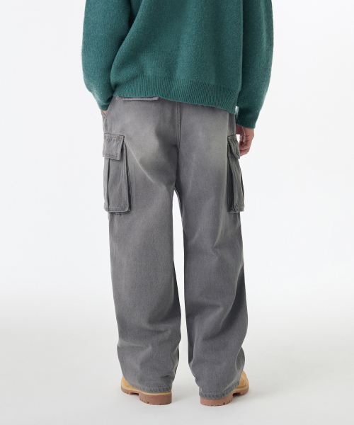 MUSINSA STANDARD（ムシンサスタンダード）の「デニムパラシュートカーゴパンツ[グレー]（デニムパンツ・メンズ・その他・40/38/42/36/34/32/30/31/33/26/27/28/29）」の4枚目の写真