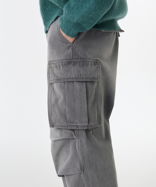 MUSINSA STANDARD（ムシンサスタンダード）の「デニムパラシュートカーゴパンツ[グレー]（デニムパンツ・メンズ・その他・40/38/42/36/34/32/30/31/33/26/27/28/29）」の2枚目の写真