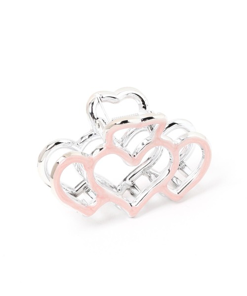 Heather（ヘザー）の「モチーフハートバンス　608738（バレッタ/ヘアクリップ・レディース・ピンク/アイボリー/ブラック・ONE SIZE）」の3枚目の写真