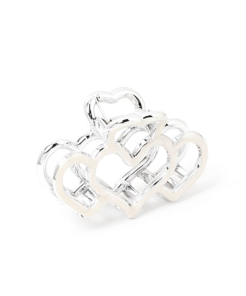 Heather（ヘザー）の「モチーフハートバンス　608738（バレッタ/ヘアクリップ・レディース・ピンク/アイボリー/ブラック・ONE SIZE）」の2枚目の写真