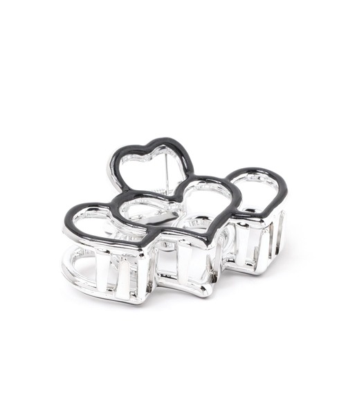 Heather（ヘザー）の「モチーフハートバンス　608738（バレッタ/ヘアクリップ・レディース・ピンク/アイボリー/ブラック・ONE SIZE）」の4枚目の写真