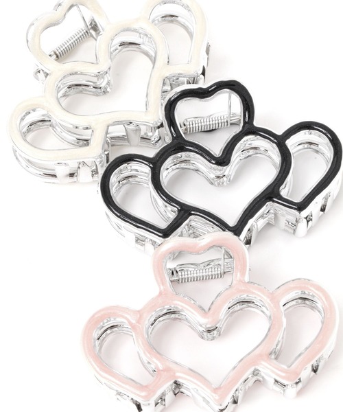 Heather（ヘザー）の「モチーフハートバンス　608738（バレッタ/ヘアクリップ・レディース・ピンク/アイボリー/ブラック・ONE SIZE）」の7枚目の写真