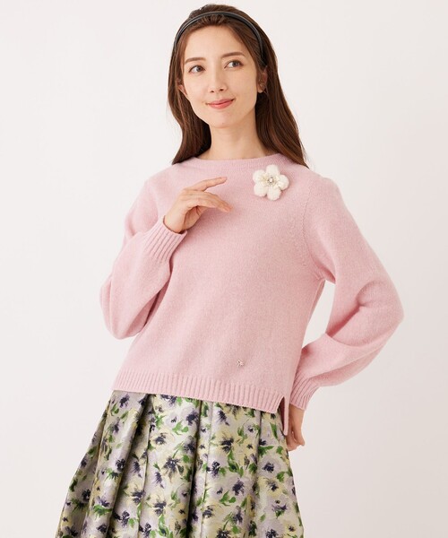 TO BE CHIC(トゥー ビー シック)の「クーマラム プルオーバー(ニット/セーター・レディース・ブラック/ピンク系その他2/グレー系その他2/イエロー・40/42)」の4枚目の写真