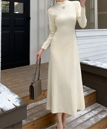 ハイネック」に該当するワンピース（ホワイト/白色系）ファッション