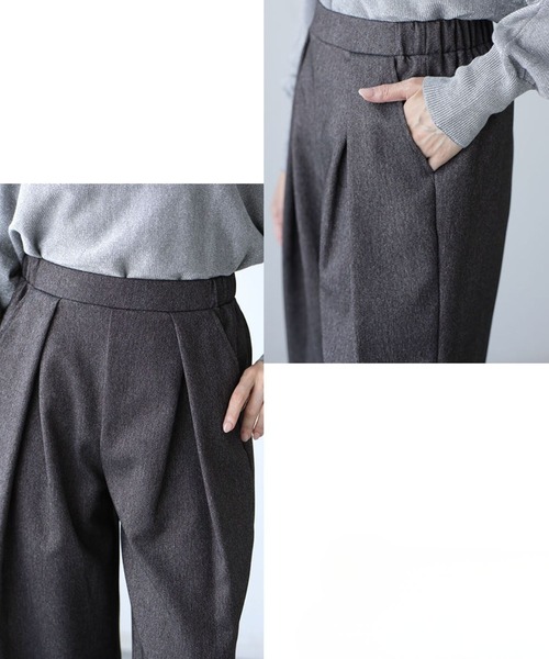 Ehre style(エーレスタイル)の「腰かくしタックパンツ 上質なのに洗える・日本製(その他パンツ・レディース・ブラック・L/M)」の5枚目の写真